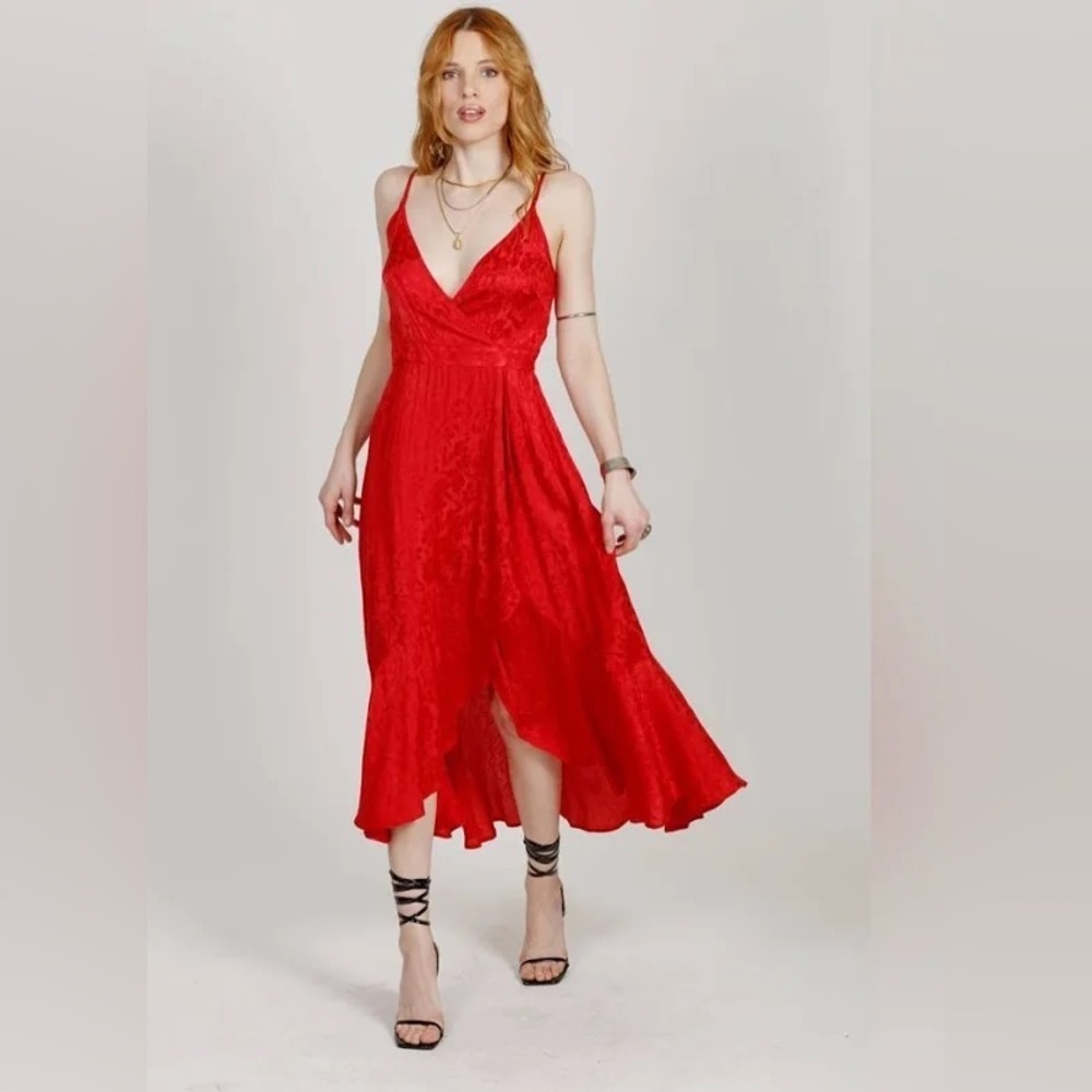 🔆 Band Of The Free Anina Red Midi Dress - Size Small